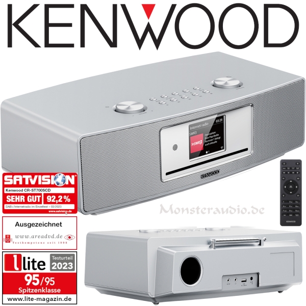 Kenwood CR-ST700SCD-S WiFi Internetradio DAB+ FM UKW Blueooth CD UBS TFT silber CRST700SCD